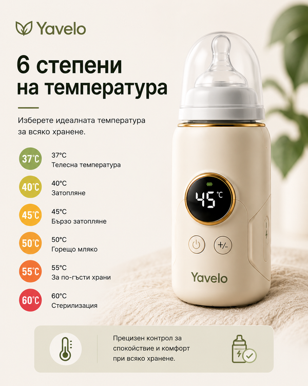 Yavelo™ Безжичен нагревател за шишета